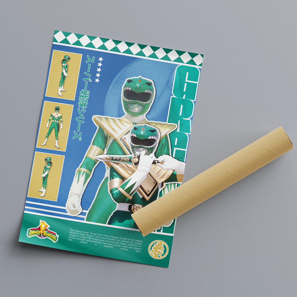 Power Rangers Green Ranger Matte Poster – Nostalgic Retro Wall Decor (12x18", 18x24", 24x36")