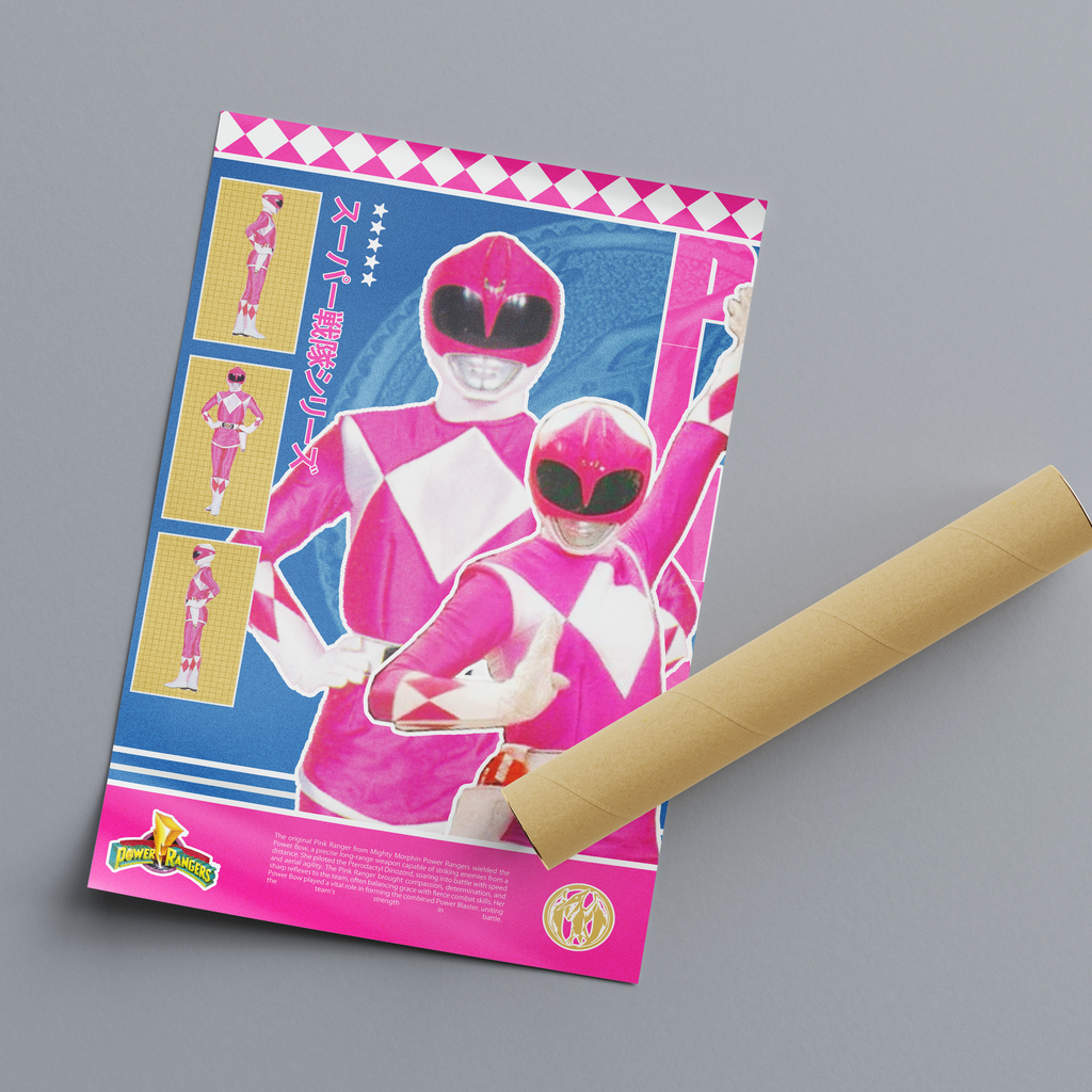 Power Rangers Pink Ranger Matte Poster – Nostalgic Retro Wall Decor (12x18", 18x24", 24x36")