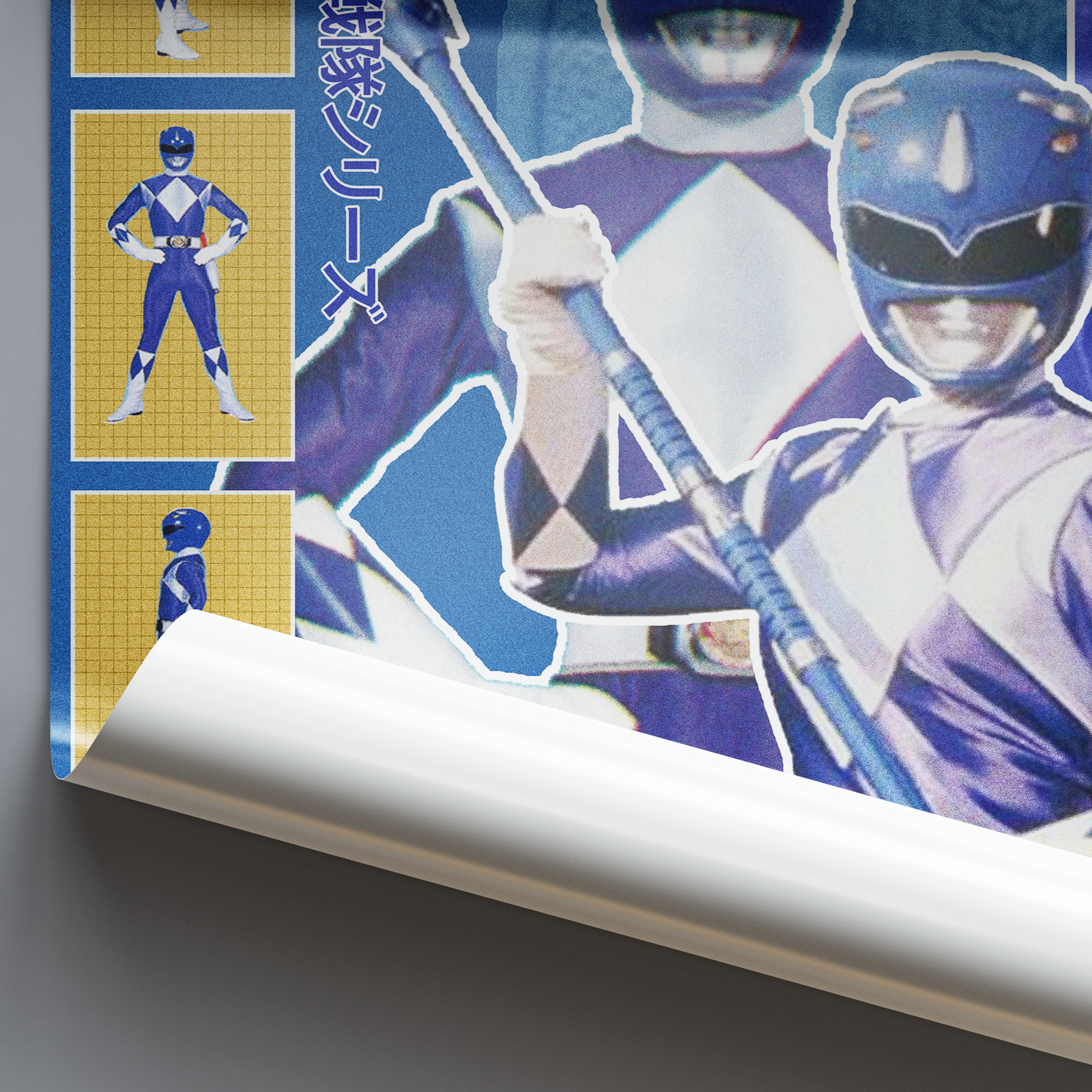 Power Rangers Blue Ranger Matte Poster – Nostalgic Retro Wall Decor (12x18", 18x24", 24x36")