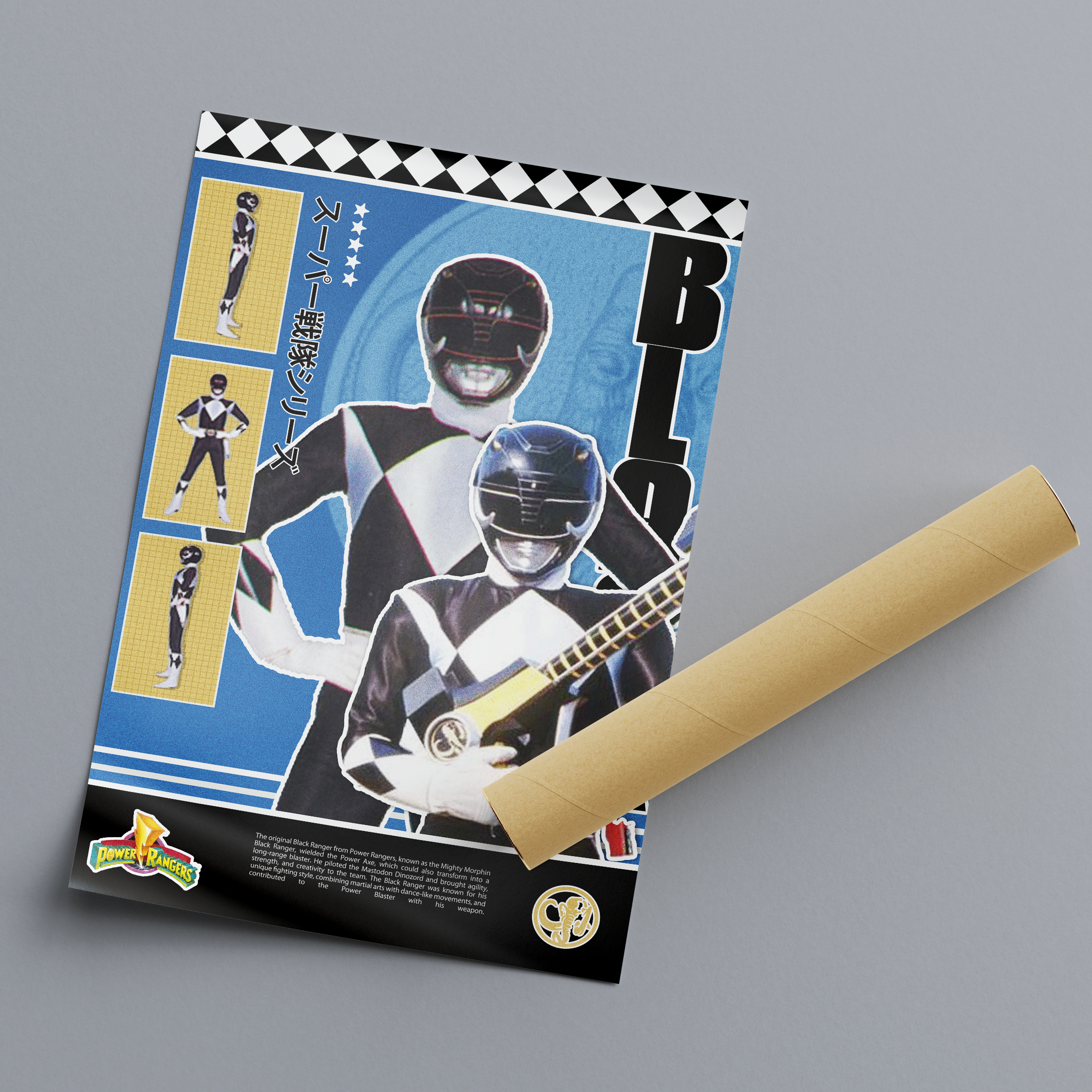 Power Rangers Black Ranger Matte Poster – Nostalgic Retro Wall Decor (12x18", 18x24", 24x36")