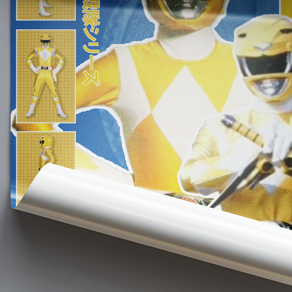 Power Rangers Yellow Ranger Matte Poster – Nostalgic Retro Wall Decor (12x18", 18x24", 24x36")